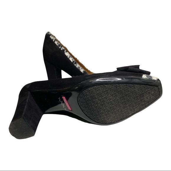 isaac mizrahi houndstooth heel with bow shoes 8 - Picture 4 of 7